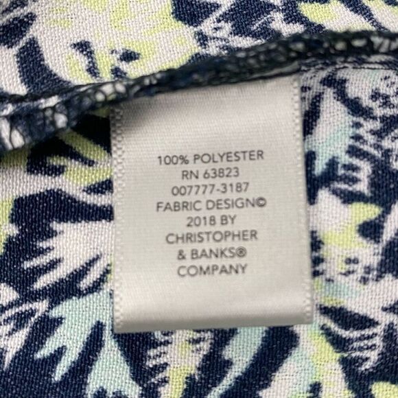Christopher & Banks Women's Short Sleeve Print Blouse size Medium - Picture 6 of 7